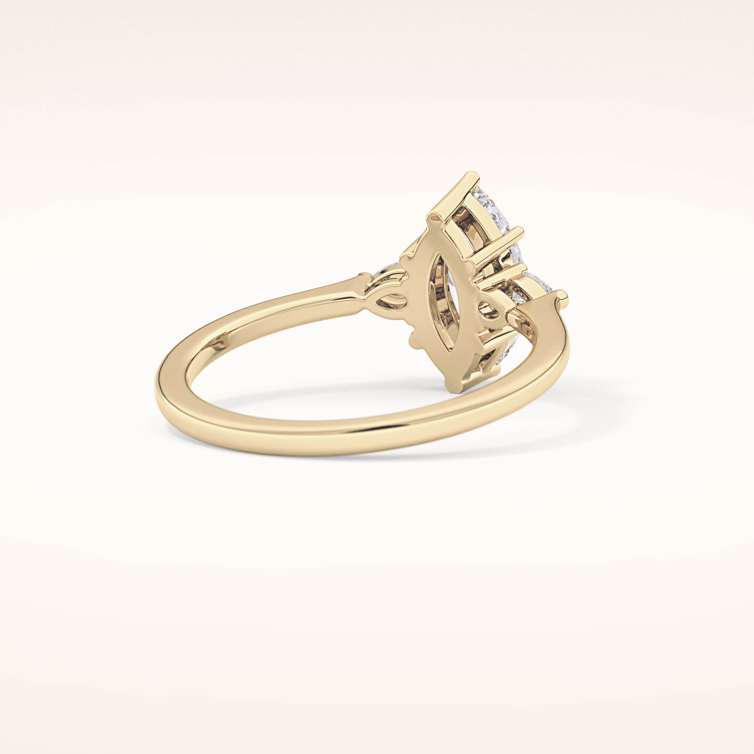 0.82 CT Marquise Shaped Three Stone Moissanite Engagement Ring