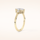 0.82 CT Marquise Shaped Three Stone Moissanite Engagement Ring
