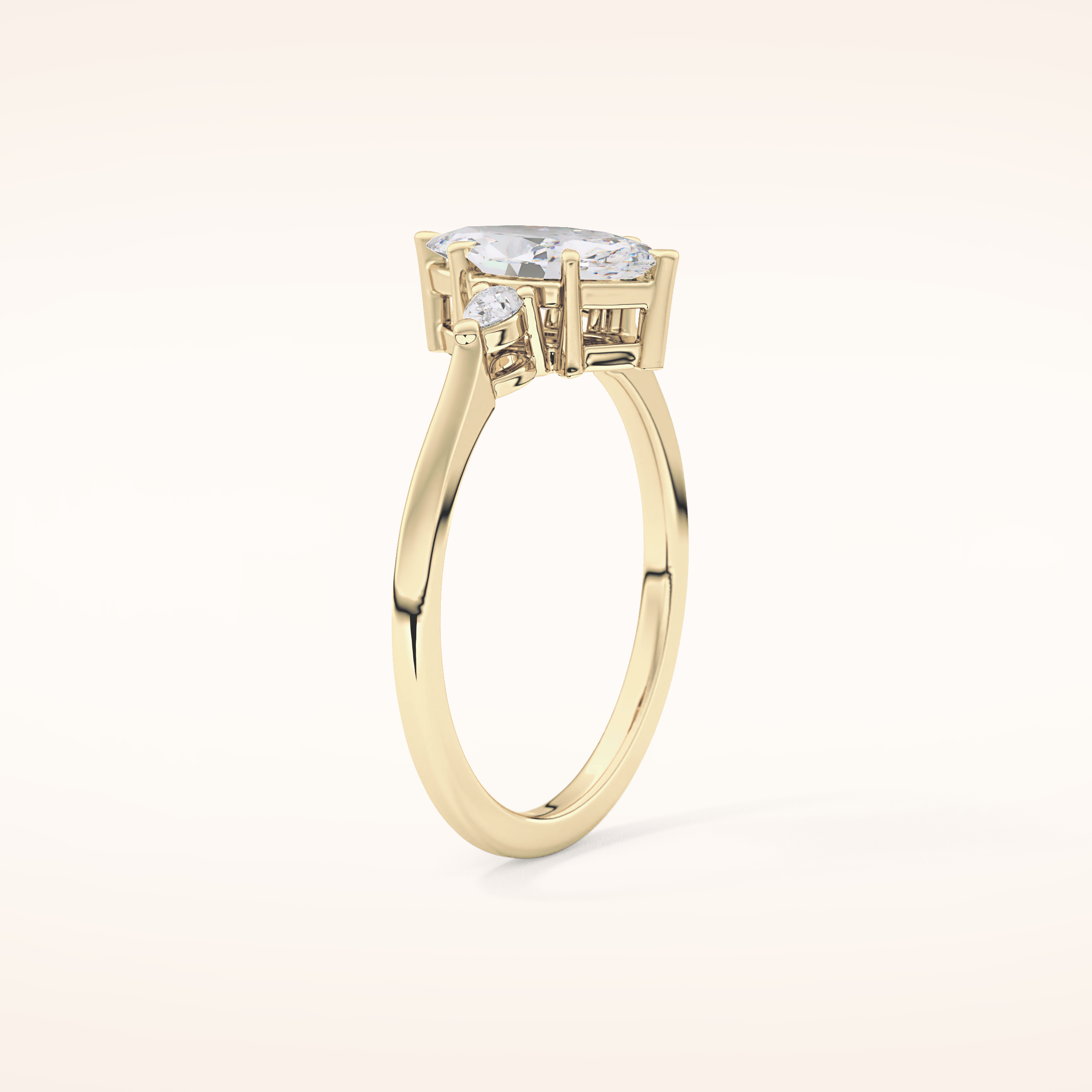 0.82 CT Marquise Shaped Three Stone Moissanite Engagement Ring