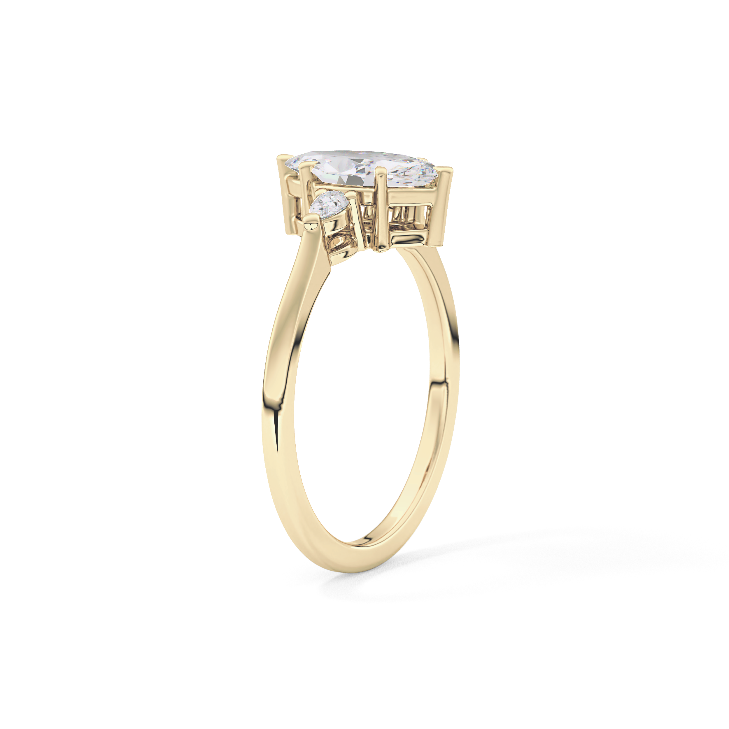 Marquise Three Stone Lab Grown Diamond Engagement Ring