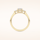 0.82 CT Marquise Shaped Three Stone Moissanite Engagement Ring