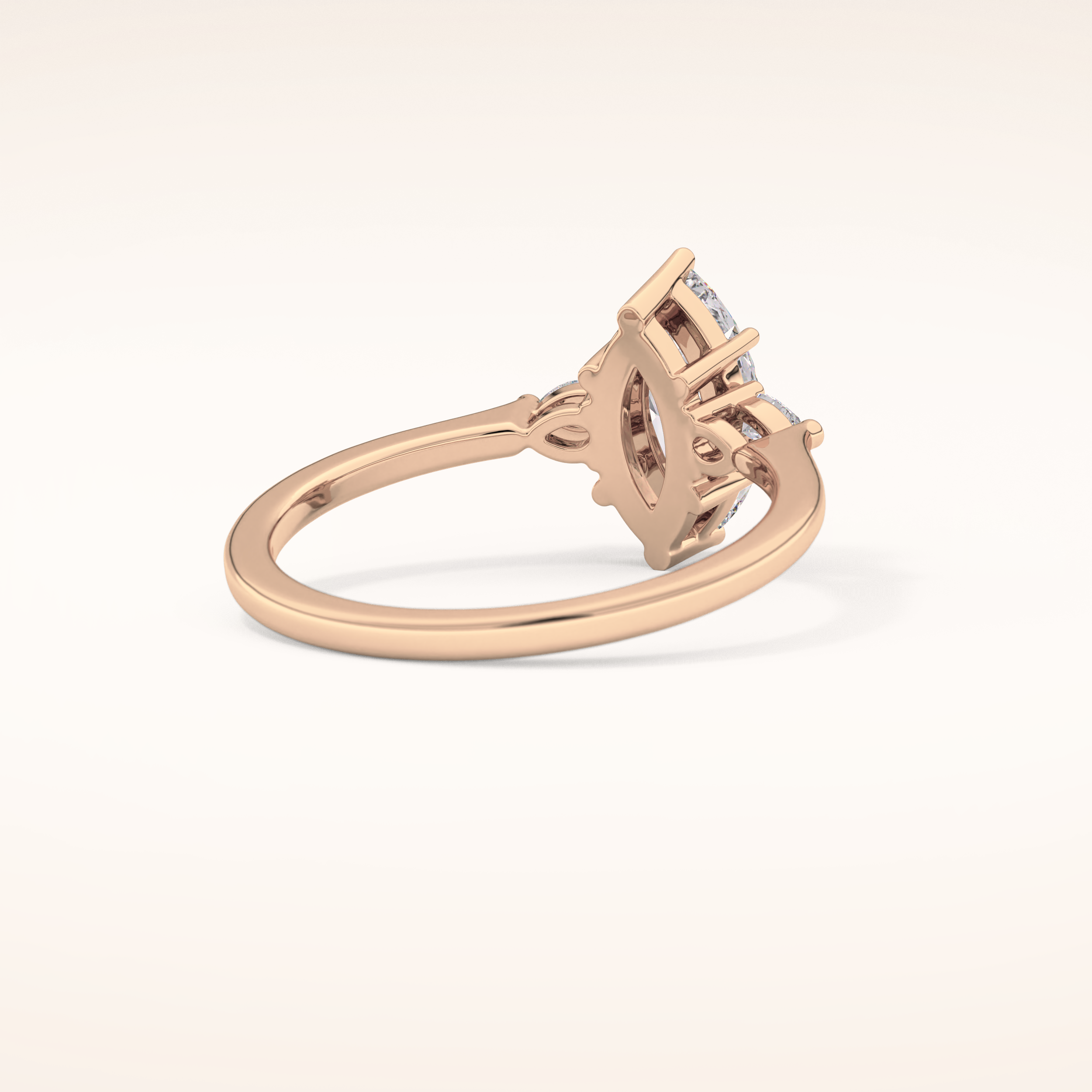 0.82 CT Marquise Shaped Three Stone Moissanite Engagement Ring