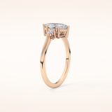 0.82 CT Marquise Shaped Three Stone Moissanite Engagement Ring