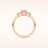 0.82 CT Marquise Shaped Three Stone Moissanite Engagement Ring