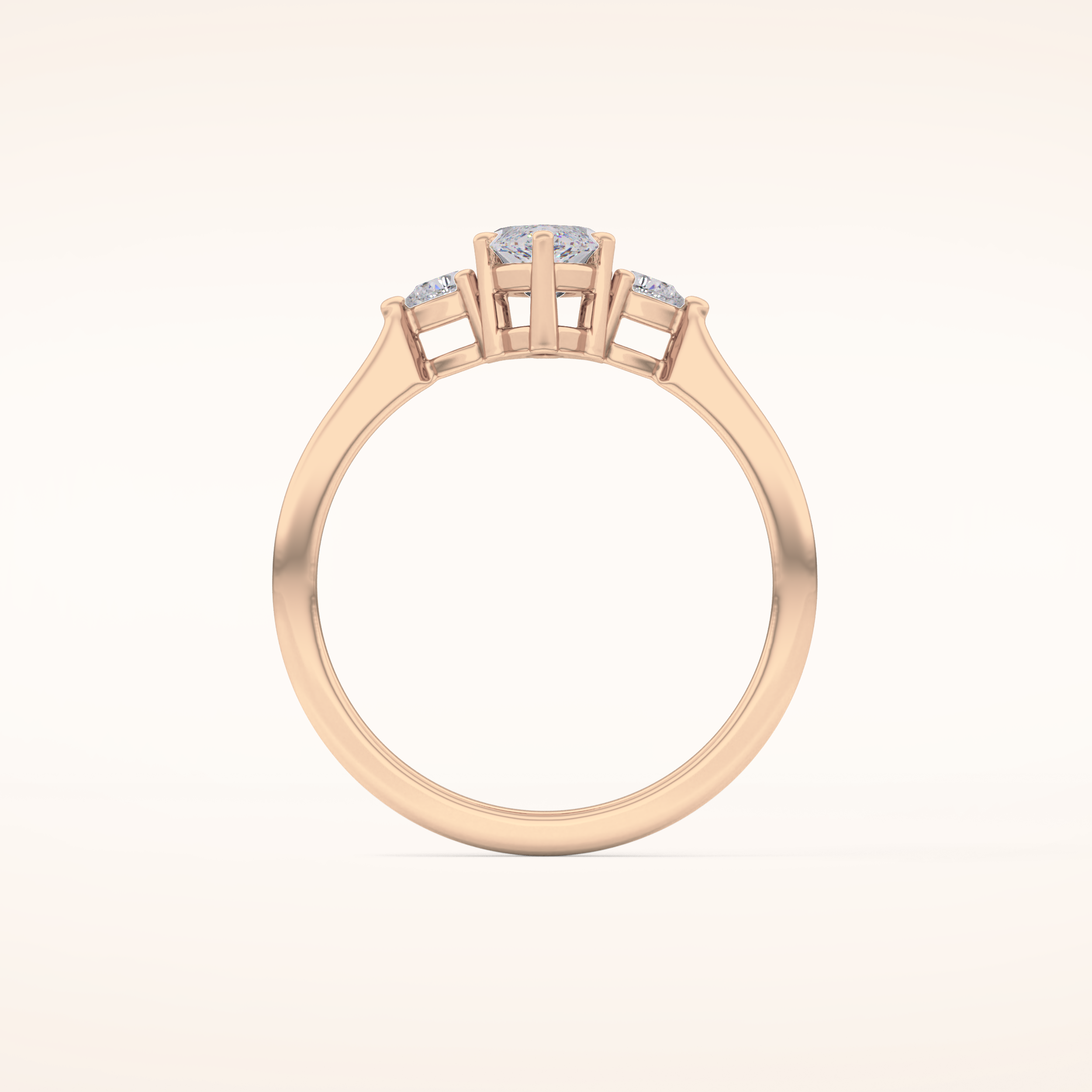 0.82 CT Marquise Shaped Three Stone Moissanite Engagement Ring