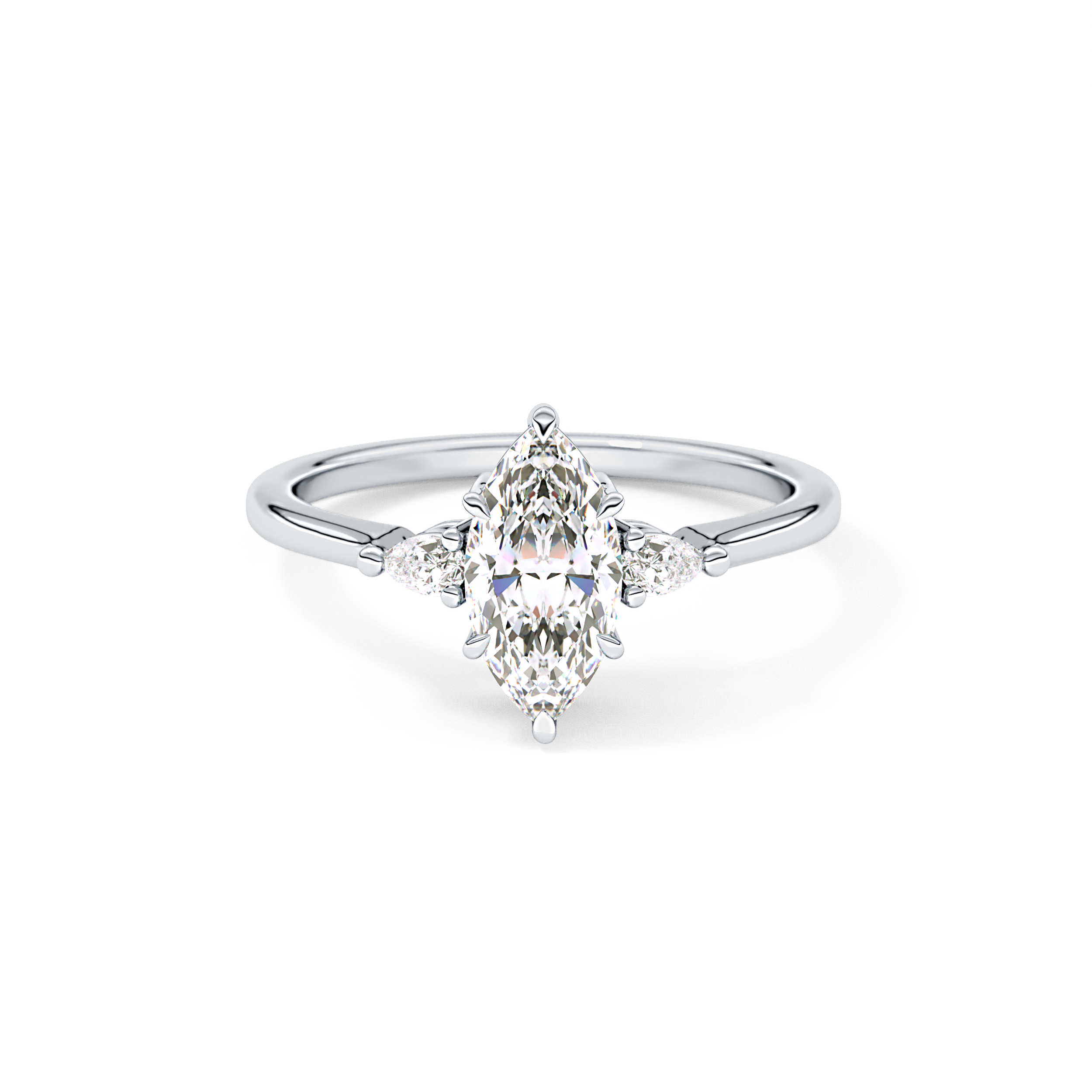 Marquise Three Stone Lab Grown Diamond Engagement Ring