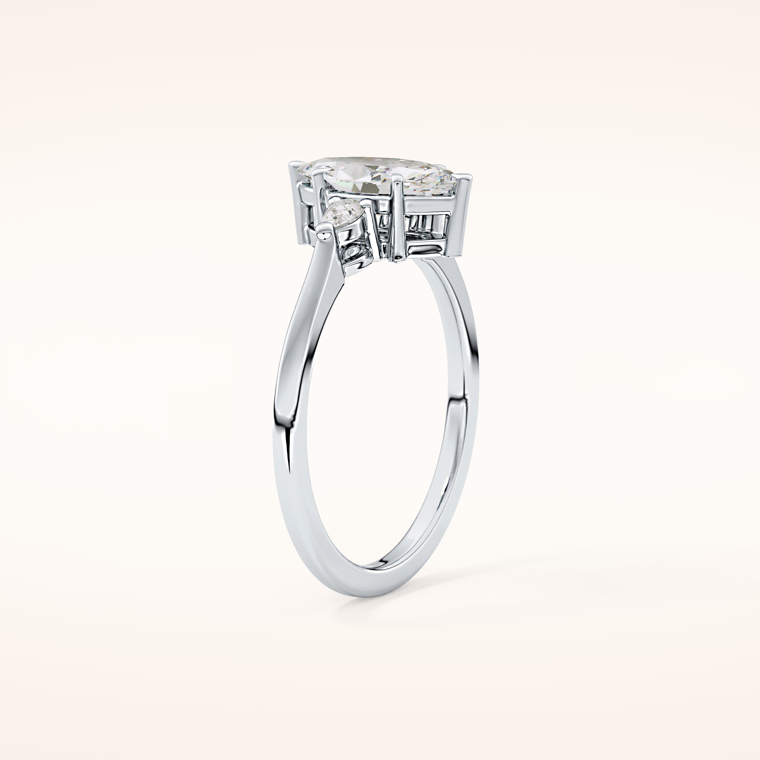 0.82 CT Marquise Shaped Three Stone Moissanite Engagement Ring