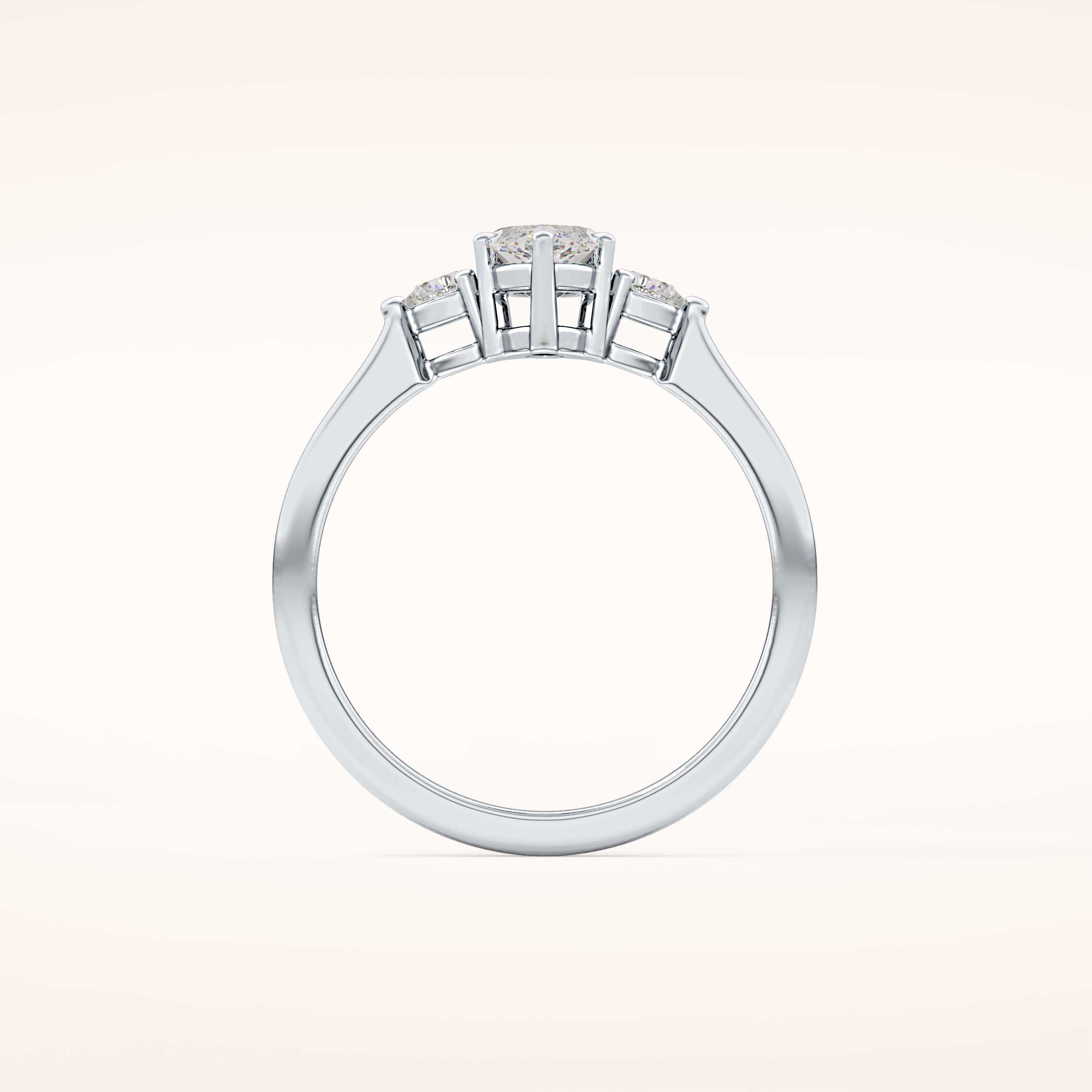 0.82 CT Marquise Shaped Three Stone Moissanite Engagement Ring