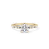 Round Pave Lab Grown Diamond Engagement Ring