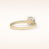 1.03 CT Round Shaped Pave Moissanite Engagement Ring