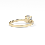 Round Pave Lab Grown Diamond Engagement Ring