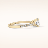 1.03 CT Round Shaped Pave Moissanite Engagement Ring