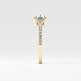 Round Pave Lab Grown Diamond Engagement Ring