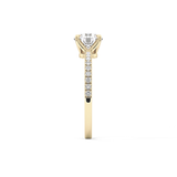 Round Pave Lab Grown Diamond Engagement Ring