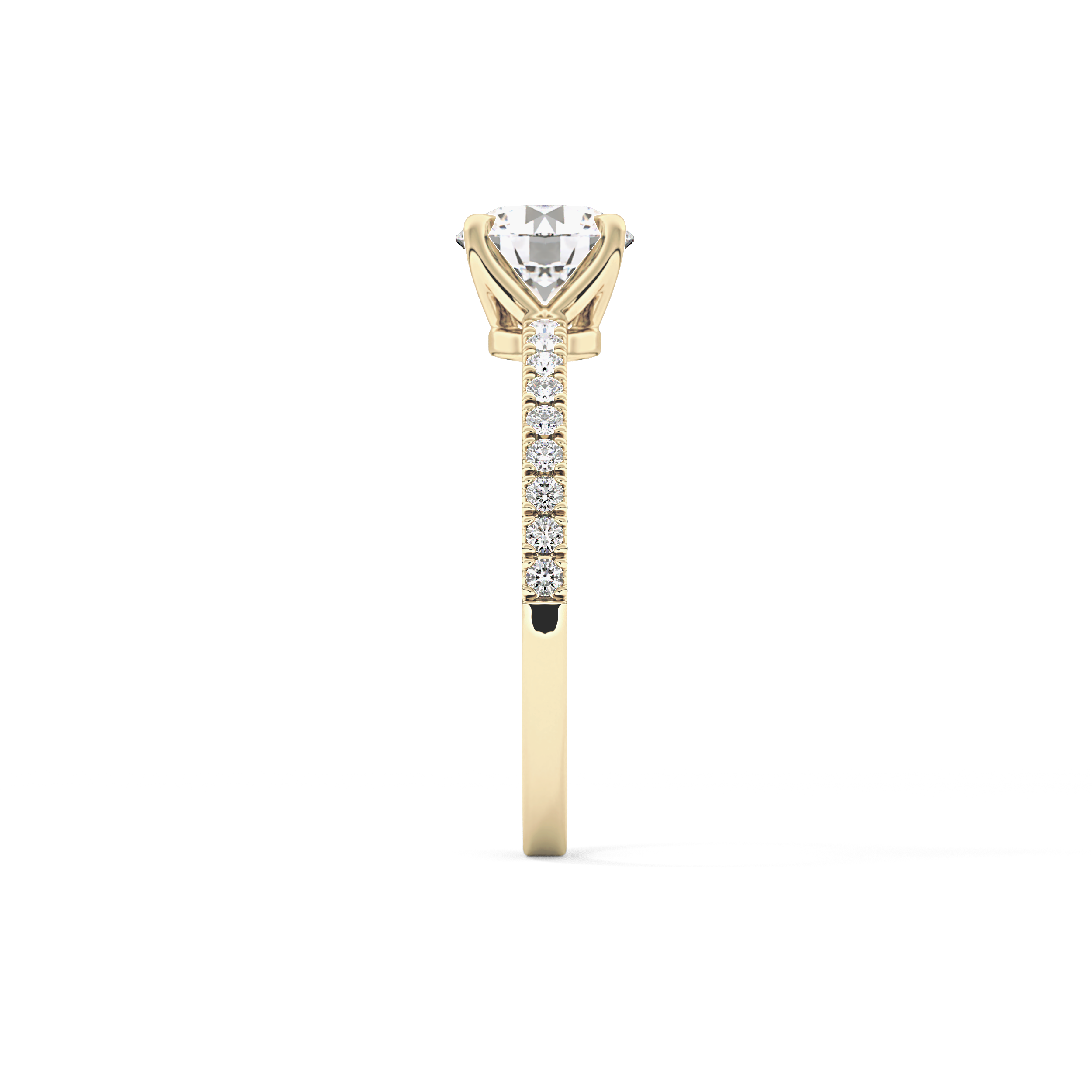 Round Pave Lab Grown Diamond Engagement Ring