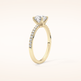 1.03 CT Round Shaped Pave Moissanite Engagement Ring