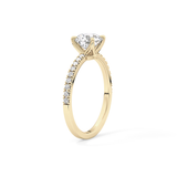 Round Pave Lab Grown Diamond Engagement Ring