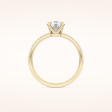 1.03 CT Round Shaped Pave Moissanite Engagement Ring