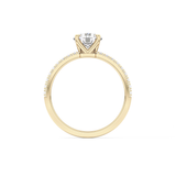 Round Pave Lab Grown Diamond Engagement Ring