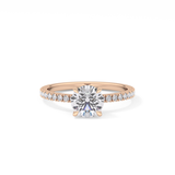 Round Pave Lab Grown Diamond Engagement Ring