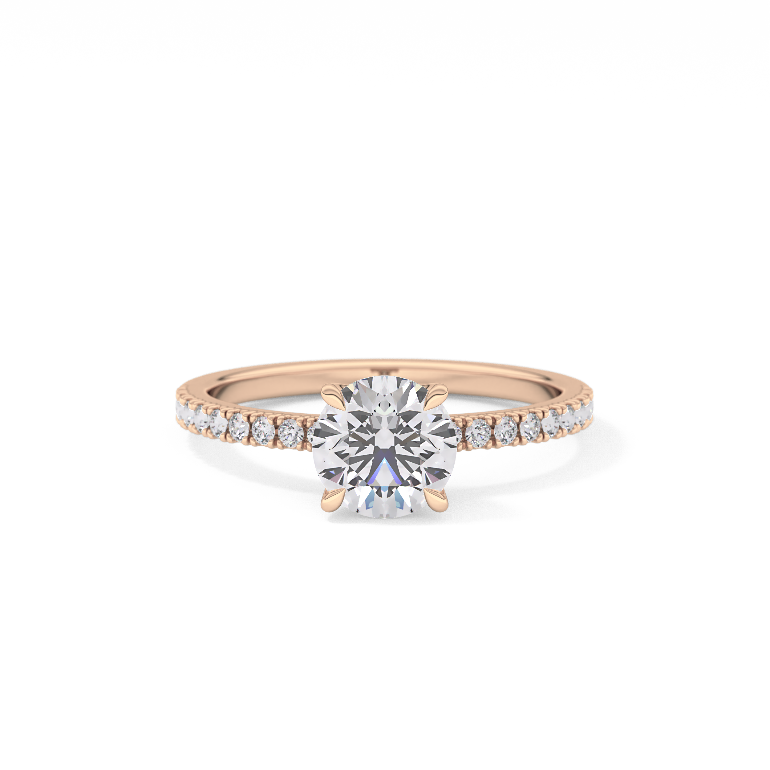 Round Pave Lab Grown Diamond Engagement Ring
