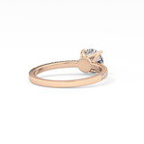 Round Pave Lab Grown Diamond Engagement Ring