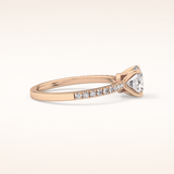 1.03 CT Round Shaped Pave Moissanite Engagement Ring