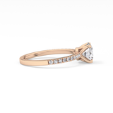 Round Pave Lab Grown Diamond Engagement Ring