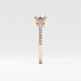 Round Pave Lab Grown Diamond Engagement Ring