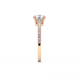 Round Pave Lab Grown Diamond Engagement Ring