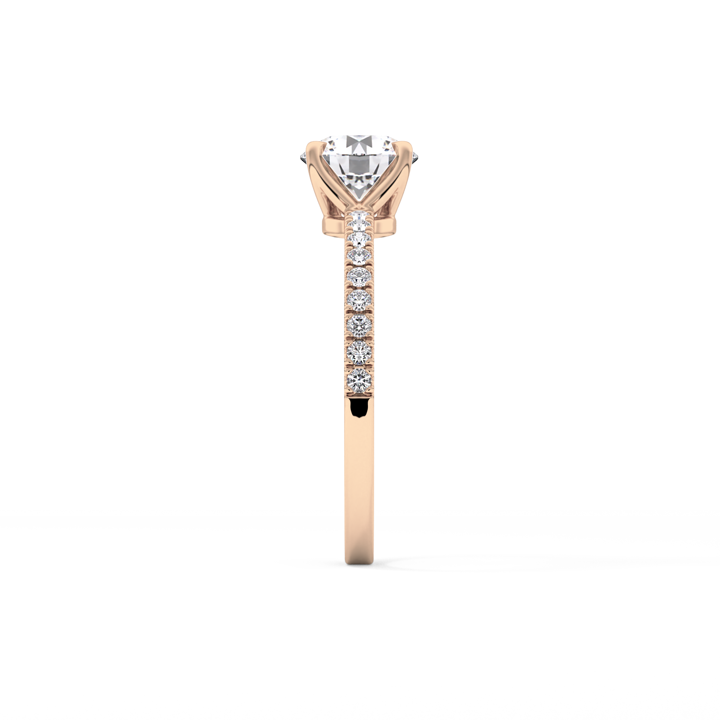Round Pave Lab Grown Diamond Engagement Ring