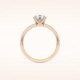 1.03 CT Round Shaped Pave Moissanite Engagement Ring