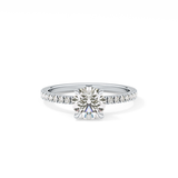 Round Pave Lab Grown Diamond Engagement Ring
