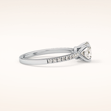 1.03 CT Round Shaped Pave Moissanite Engagement Ring