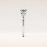 1.03 CT Round Shaped Pave Moissanite Engagement Ring