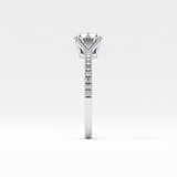 Round Pave Lab Grown Diamond Engagement Ring