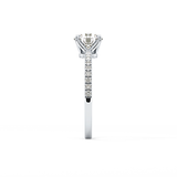 Round Pave Lab Grown Diamond Engagement Ring