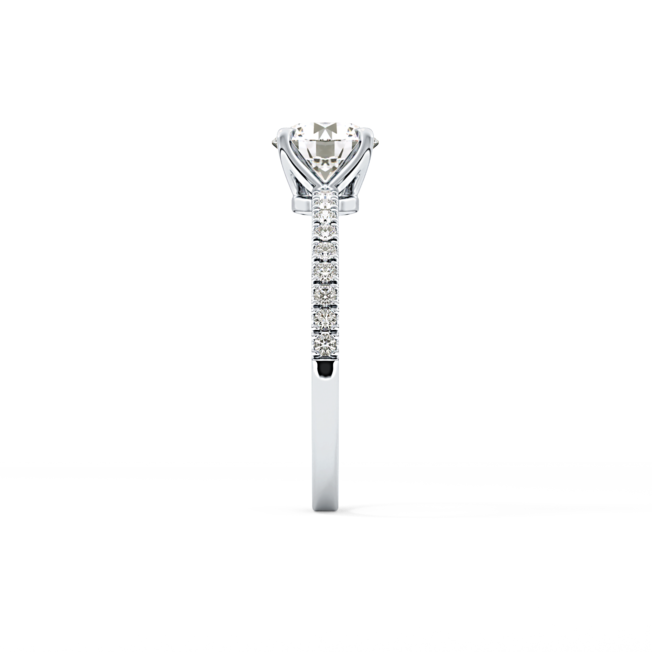 Round Pave Lab Grown Diamond Engagement Ring