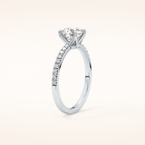 1.03 CT Round Shaped Pave Moissanite Engagement Ring