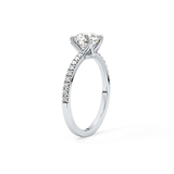 Round Pave Lab Grown Diamond Engagement Ring