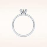 1.03 CT Round Shaped Pave Moissanite Engagement Ring