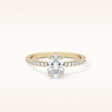 1 CT Oval Shaped Pave Moissanite Engagement Ring