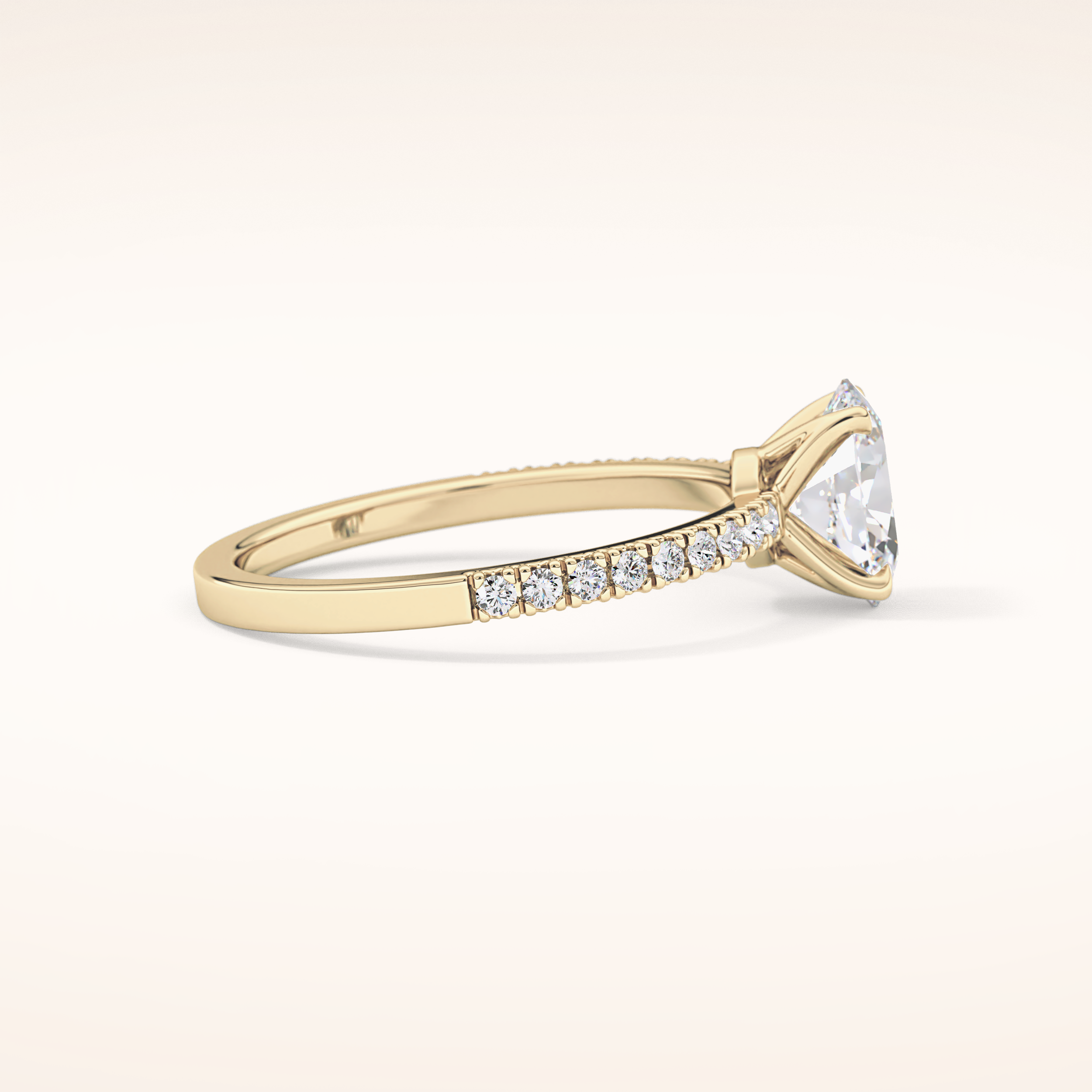 1 CT Oval Shaped Pave Moissanite Engagement Ring
