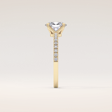 1 CT Oval Shaped Pave Moissanite Engagement Ring