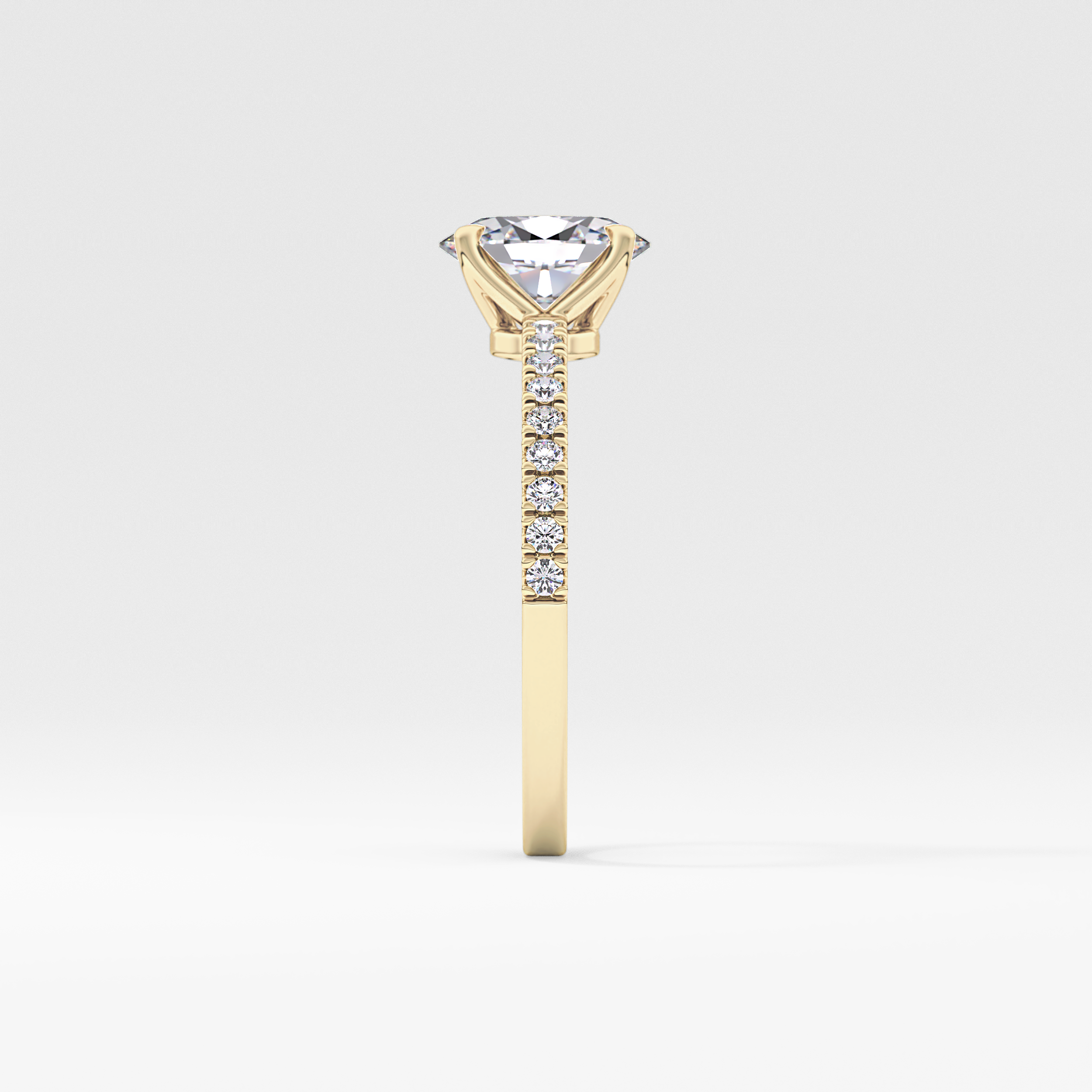 Oval Pave Lab Grown Diamond Engagement Ring