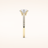 1 CT Oval Shaped Pave Moissanite Engagement Ring