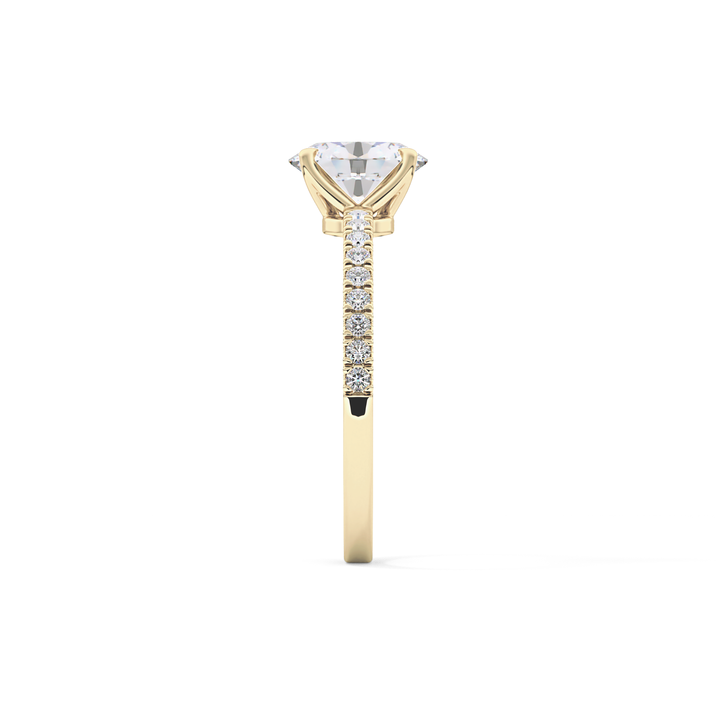 Oval Pave Lab Grown Diamond Engagement Ring
