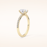 1 CT Oval Shaped Pave Moissanite Engagement Ring