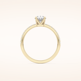 1 CT Oval Shaped Pave Moissanite Engagement Ring