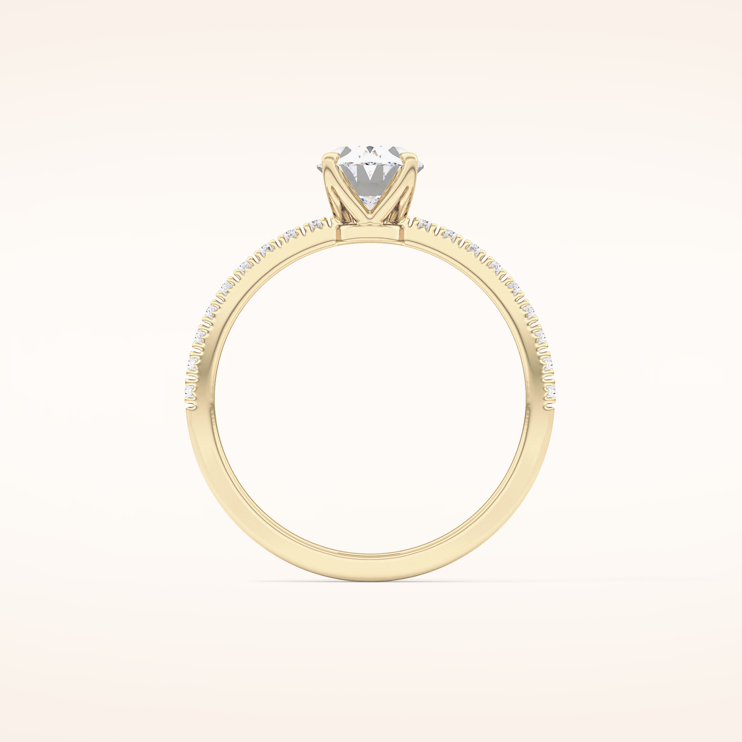 1 CT Oval Shaped Pave Moissanite Engagement Ring